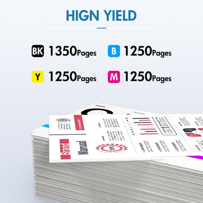 206A Toner Cartridges 4 Pack With Chip Compatible for HP 206A 206X 206 W2110A W2111A W2112A W2113A W2110X Color Laserjet Pro MFP M283fdw M283cdw M255dw M283 M255 Printer (Black Cyan Yellow Magenta)