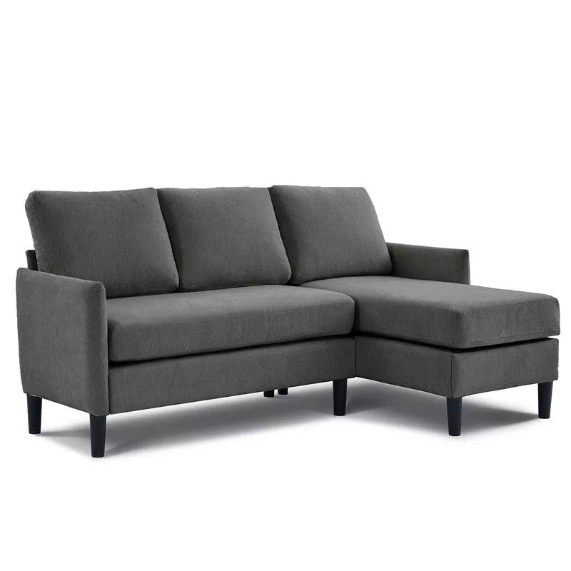 Hyleory Luxury Reversible Chaise Sectional Sofa Set  linen blend Fabric, Modular Left/Right Design, Sturdy Frame for Living Room Home Theater