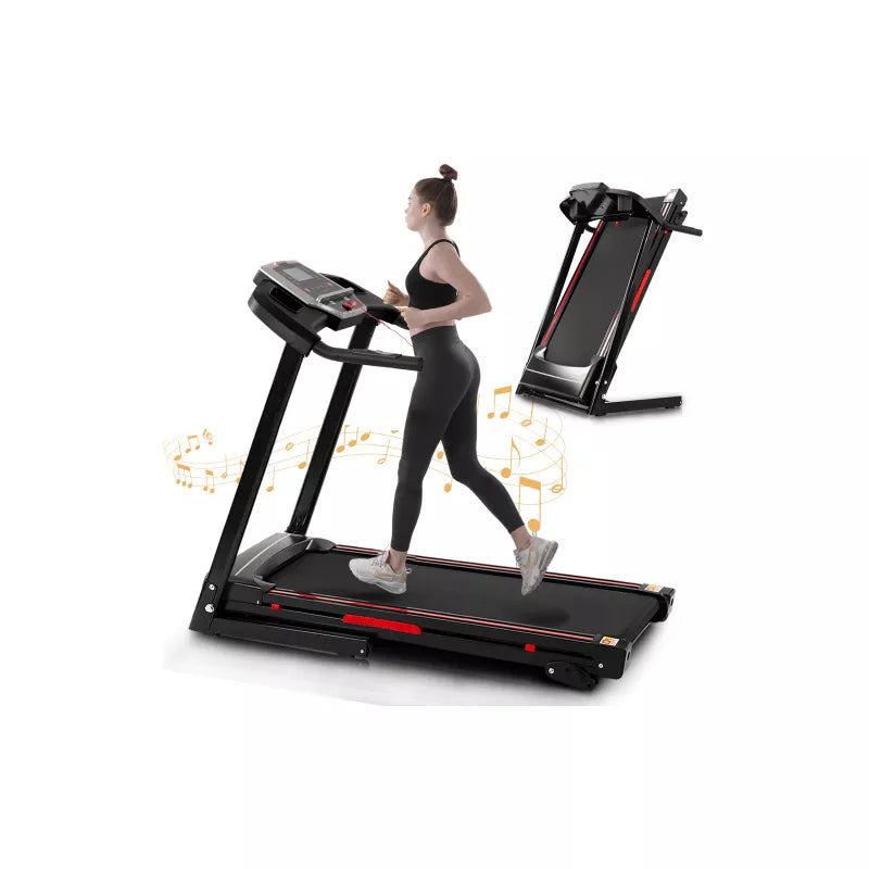 BestParts Folding Treadmill, 3.5 HP, with Incline - 12 Programs, 300-Pound Capacity, LED Display and Wheels, Home Gym