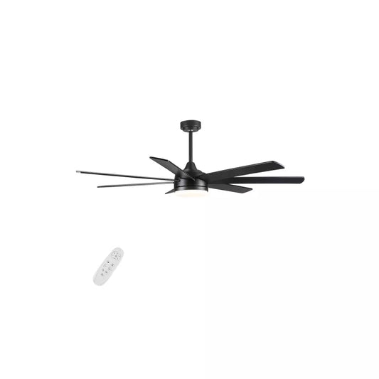 BestParts 72 Farmhouse Ceiling Fan  Black & Brown Plywood Blades, Energy Saving DC Motor, Memory Function