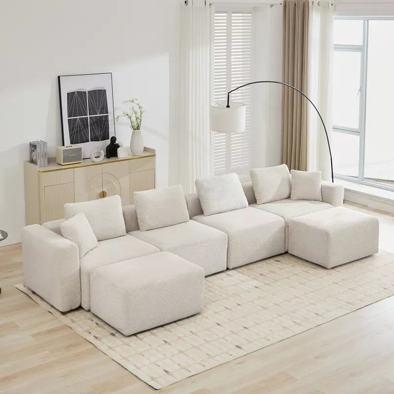 Hyleory Sectional Compression Sofa, Indoor Furniture Convertible Modular Compression Sectional Sofa Set
