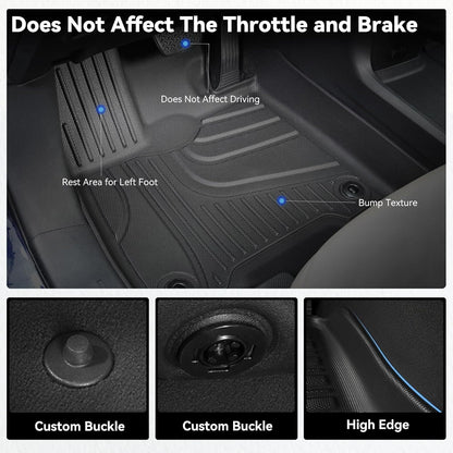 AOMSAZTO Floor Mats & Cargo Liner & Backrest Mat Compatible with 2020-2024 Ford Explorer 6 Seats Rear Trunk Set All Weather Floor Liner