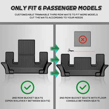 AOMSAZTO Floor Mats & Cargo Liner & Backrest Mat Compatible with 2020-2024 Ford Explorer 6 Seats Rear Trunk Set All Weather Floor Liner