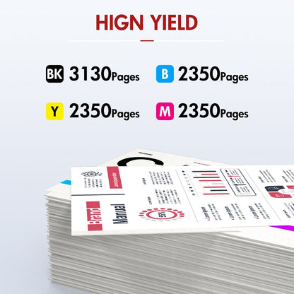 067H Toner Cartridge Compatible for Canon 067H 067 CRG-067H ImageCLASS MF656Cdw MF654Cdw MF653Cdw LBP633Cdw LBP632Cdw High Yield Printer Toner (4-Pack,Black Cyan Magenta Yellow)