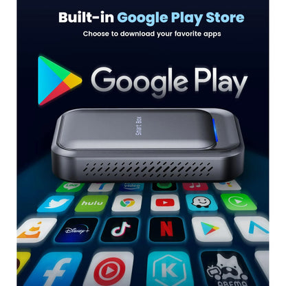 Wireless CarPlay Adapter, Magic Box Support Google Play/Netflix/YouTube/TF&SIM Card/, Apple CarPlay/Android Auto Wireless CarPlay Adapter for OEM Wired CarPlay Cars