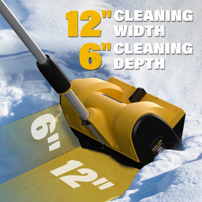 ZEGJAW Cordless Snow Shovel, 20V 12-Inch Electric Snow Shovel, Snow Blower Cordless with Directional Plate and Adjustable Front Handle (4-Ah Battery and Quick Charger Included)