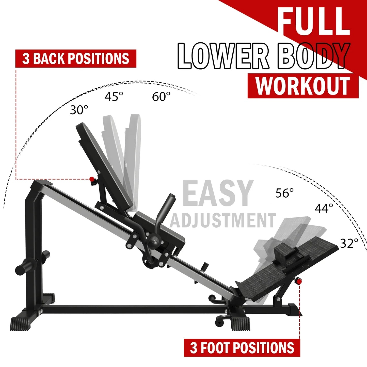 Syedee Compact Leg Sled Machine, Leg Press Machine Capacity 900lbs, Hack Squat Machine Combo, Calf Raise Home Gym