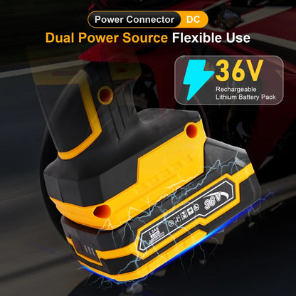 Baokaler Cordless Tire Inflator Air Compressorfor Cars Motorcycles, 20V Portable Car Air Pump with Rechargeable Battery and Charger, Yellow