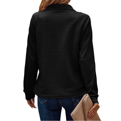 SHIBEVER Women Casual Zip Up Hoodies Crew Neck Long Sleeve Tops Fall Shirts Crewneck Color Block Button Pullover Tshirts Tunics