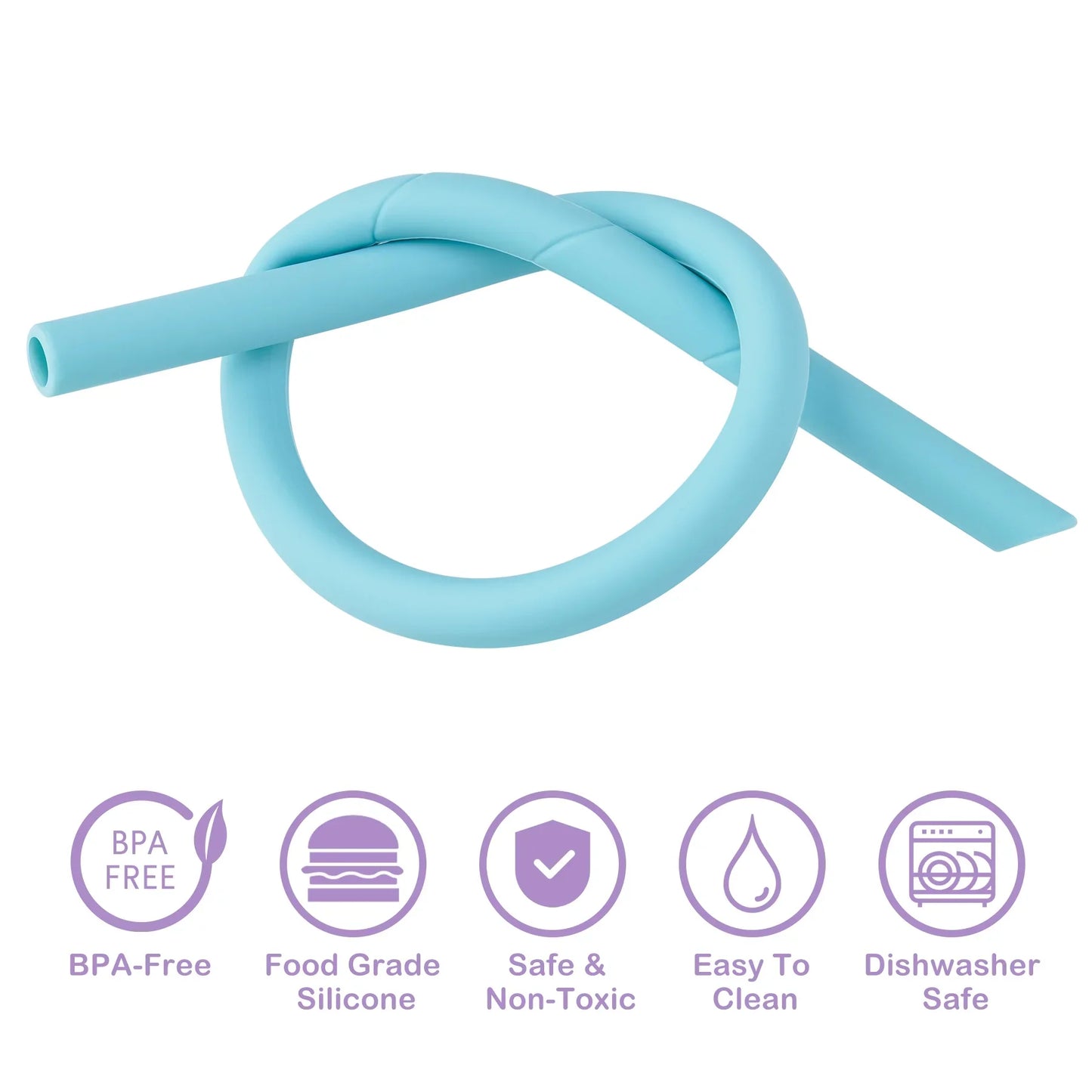 NiHome 14PCS Silicone Straws for Stanley 40oz 30oz Tumbler, 14" Extra Long Reusable Drinking Straw,Straws Flexible Can Cut Length for 1/Half Gallon 64OZ Large Water Bottle-2 Cleaning Brushes(Macaron)