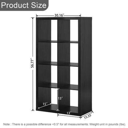 Clipeyh 8-Cube Storage Organizer,Open Back Decorative Bookshelves,Black