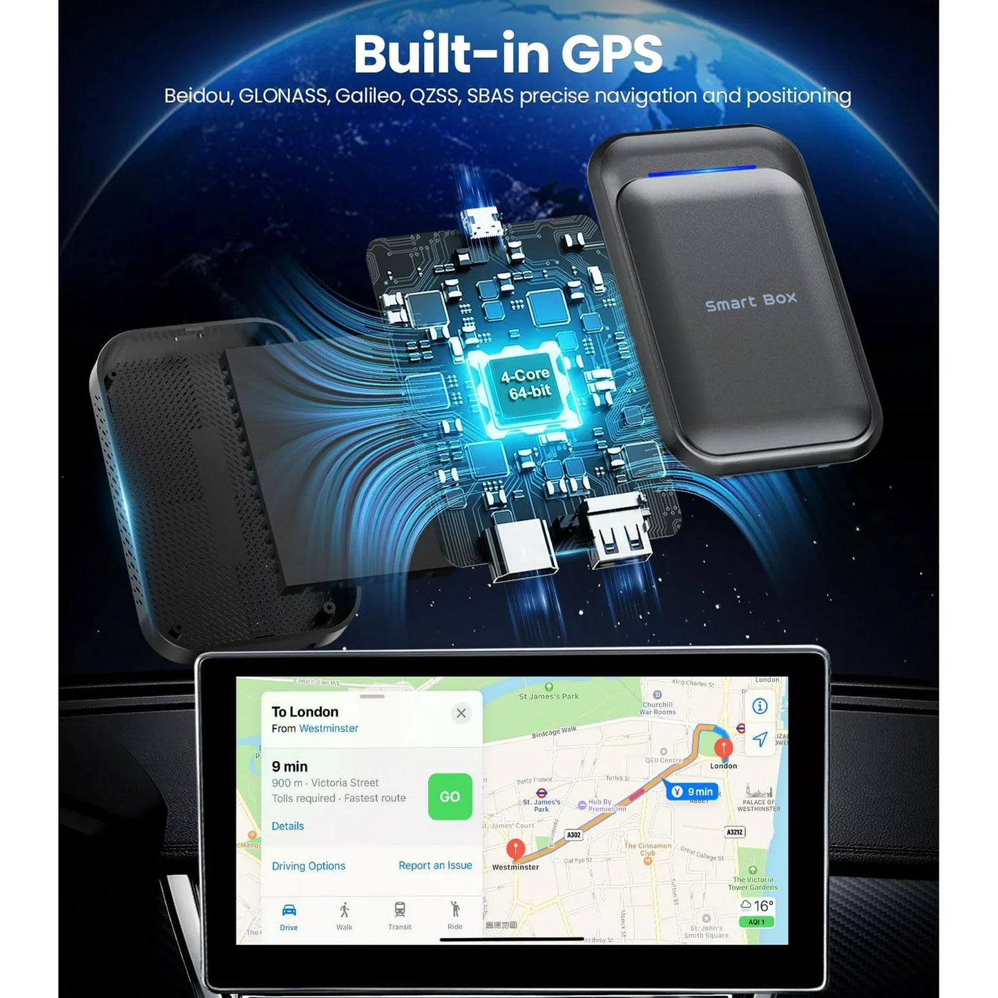 Wireless CarPlay Adapter, Magic Box Support Google Play/Netflix/YouTube/TF&SIM Card/, Apple CarPlay/Android Auto Wireless CarPlay Adapter for OEM Wired CarPlay Cars