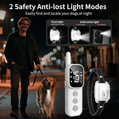 Dog Shock Collar,3300FT Dog Training Collar with Remote,IP67 Waterproof Rechargeable Sleek Modern Shock Collar for Small,Medium,Large Dogs with Beep,Vibration,Safety Shock,LED Light,8-120 lbs
