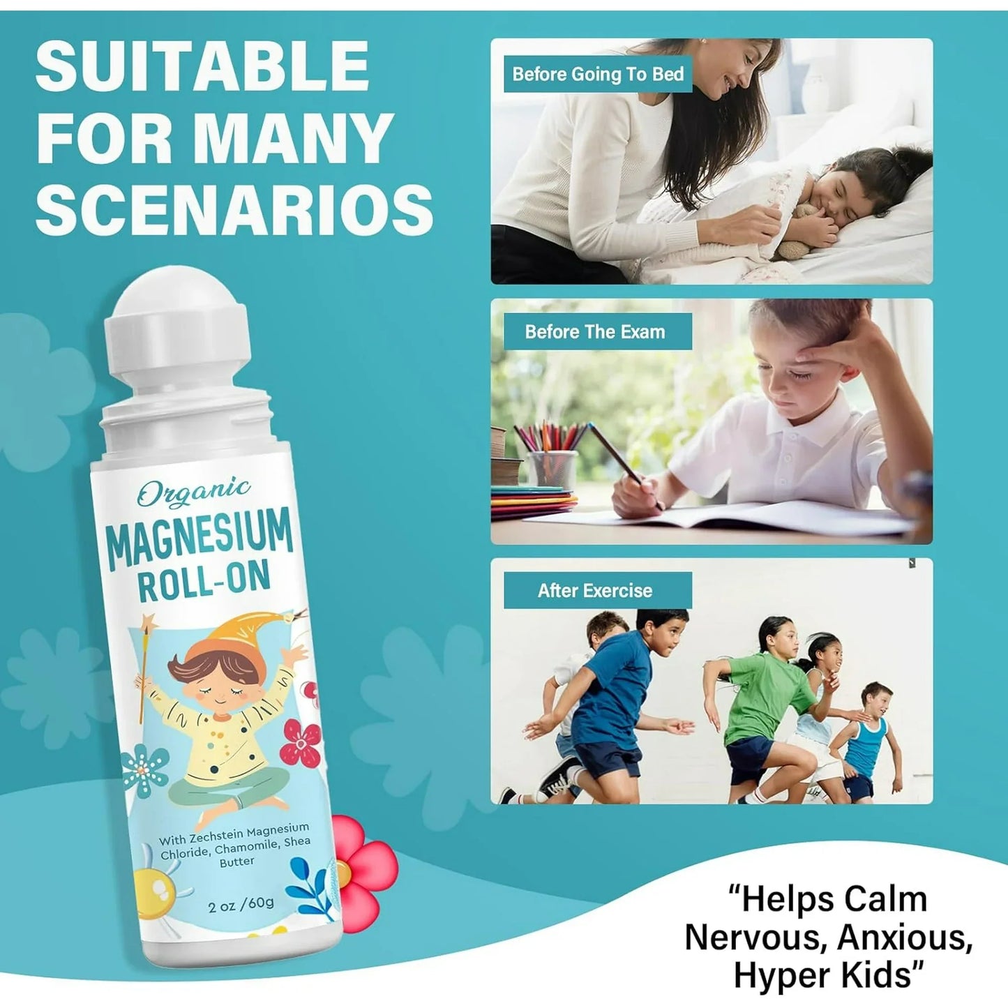 Magnesium Lotion For Kids Sleep & Calm - Help Children Calm and Sleep, Support a Balanced Mood, Bedtime & Night, New