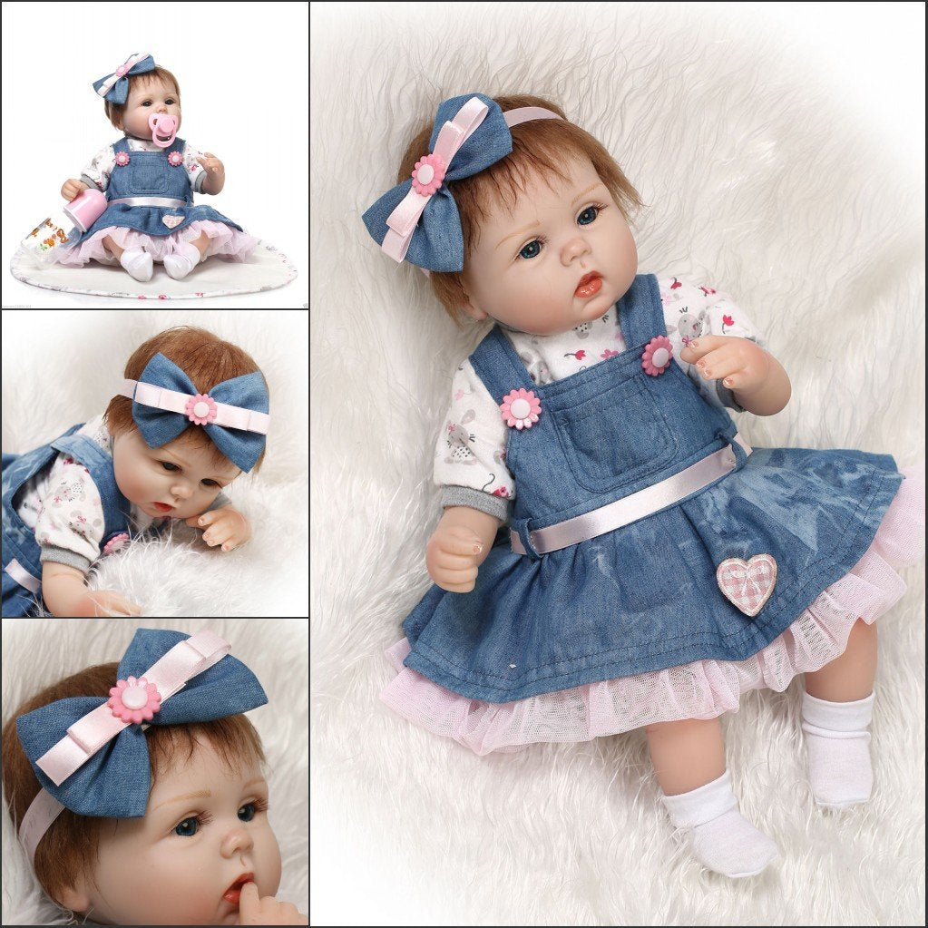 Zimtown 22" Reborn Baby Doll, Realistic Newborn Lifelike Vinyl Girl Baby Doll