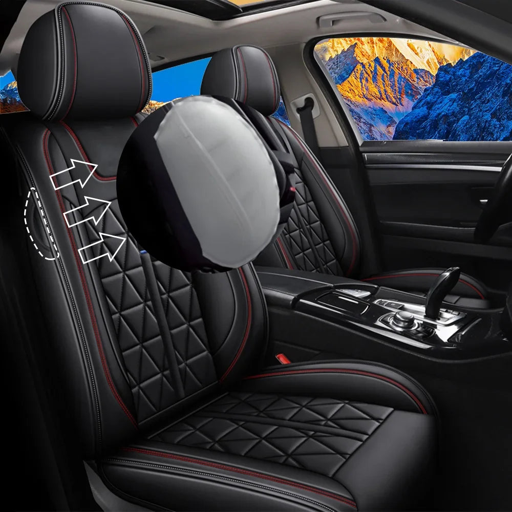 AOMSAZTO Fit Kia Soul 2010-2021 PU Leather Car seat Cover 21-seat Full Set&nbsp;Compatible Airbag Fit For Split Back Seat Headrest