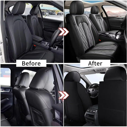 AOMSAZTO Fit Chevy/Chevrolet Equinox 2011-2024 Car seat Cover 5-seat Faux Leather Full Set Compatible Airbag