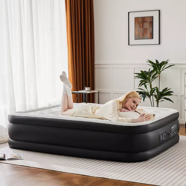 Dexmalle Queen Size Inflatable Air Mattress with Built-in Pump