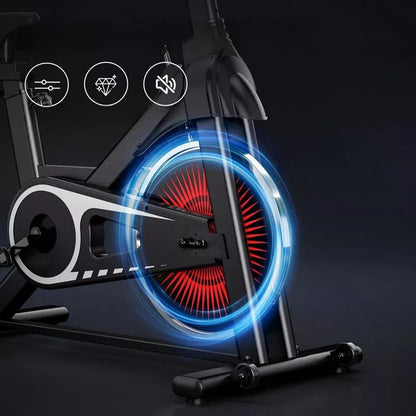 VisioGear Exercise Bike, Indoor Cycling Bike with Built-in Moving Wheels, Stationary Bikes for Home Cardio Gym Workouts, Black, 42"*41.6"*21.6"