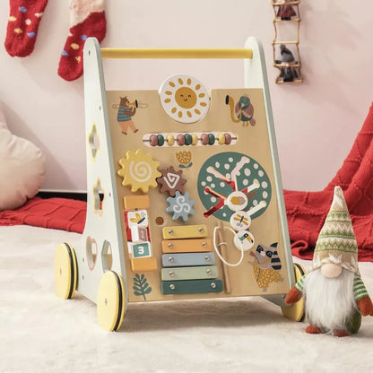 ROBOTIME Baby Walker, Baby Push Walker with Wheels, Toys for Babies Learning to Walk, Multicolored, 15"*13.4"*18.5"