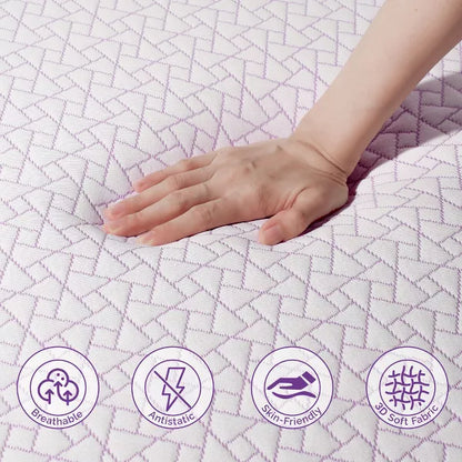 Sersper 12 inch Memory Foam Mattress for Adjustable Beds – Bamboo Charcoal & Spine Alignment Support