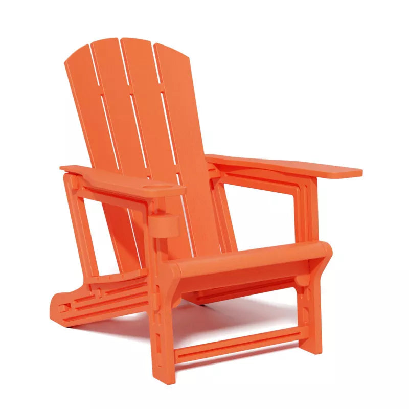 Maggift Patio Accent Chairs Folding Adirondack Chair Patio Comfortable Set for Patio Garden, Backyard Deck, Orange, 31.4"*29.6"*36.4"
