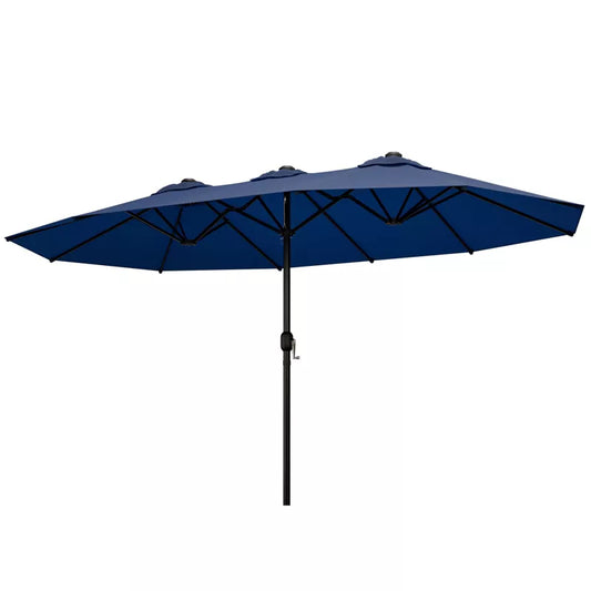 Sevobal Patio Umbrellas Double Sided Twin Patio Umbrella, Market Umbrella for Outdoor, Twin Umbrellla for Garden and Lawn, Blue, 181.1“*106.2"*94.5"