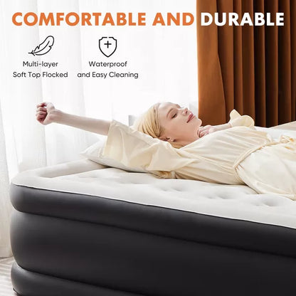 Dexmalle Queen Size Inflatable Air Mattress with Built-in Pump