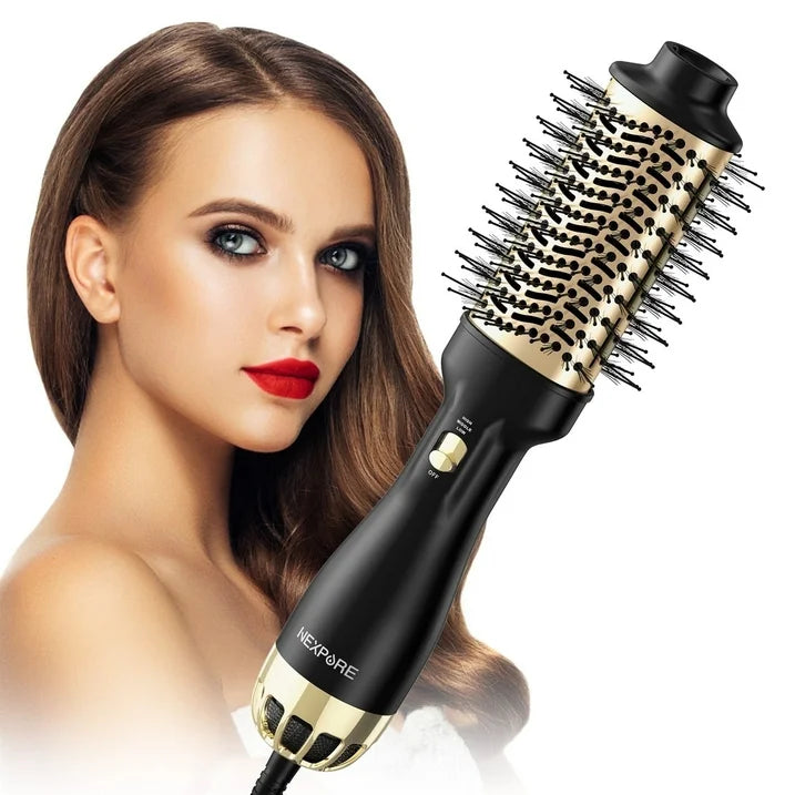 NEXPURE Hair Dryer Brush, 4 in 1 Blow Dryer Brush with Negative Ion Anti Frizz Ceramic Titanium Barrel Hot Air Brush for Hair Styling