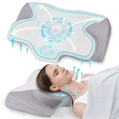 VAVSEA Cervical Pillow for Neck Pain Relief, Contour Memory Foam, Ergonomic Orthopedic Neck Support Pillow for Side, Back  Stomach Sleepers with Breathable Pillowcase, Grey