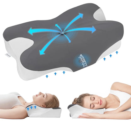 VAVSEA Cervical Pillow for Neck Pain Relief, Contour Memory Foam Pillows with Cooling Breathable Pillowcase, Ergonomic Orthopedic Neck Support Pillow for Side, Back and Stomach Sleepers