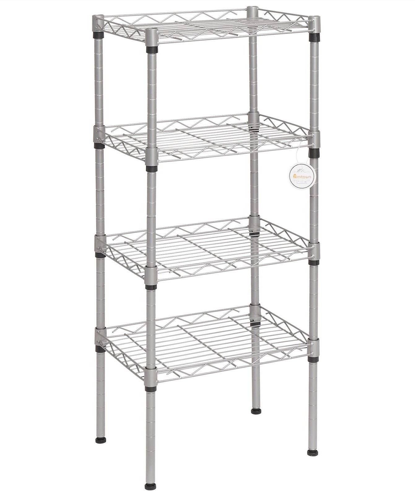FCH 4 Tier Wire Shelving, Adjustable Storage Rack Unit for Garage Kitchen, Greenhouse Planting Shelving, 13.8”L x 9.8”W x 31.5”H