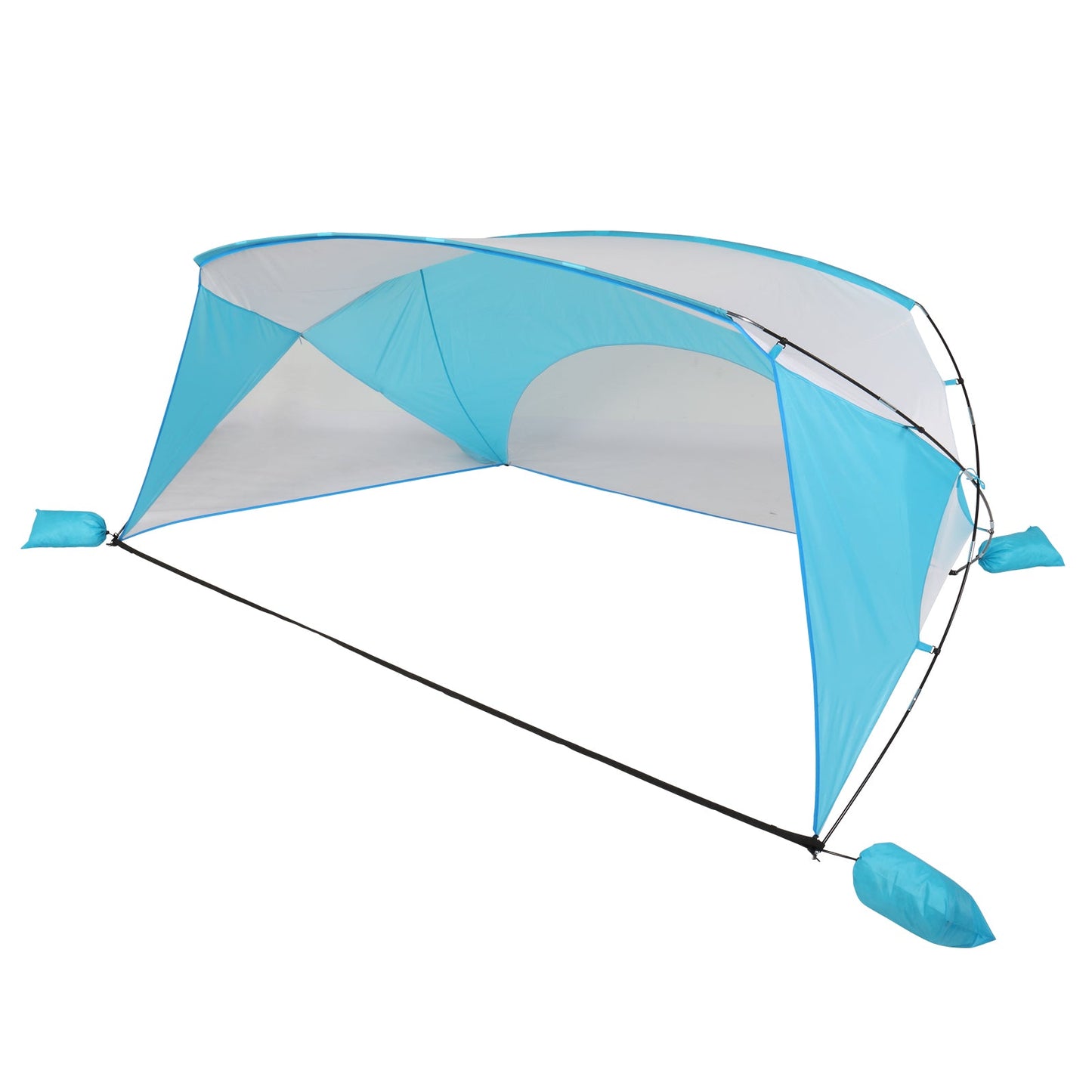 Zimtown Beach Tent UPF 50+ Sun Shelter Silver Coating Canopy with Extended Lightweight Porch Tent for Beach Sun Shade Fishing Hiking 7.87x5.9ft