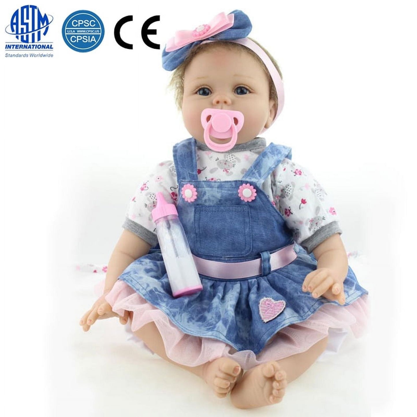 Zimtown 22" Reborn Baby Doll, Realistic Newborn Lifelike Vinyl Girl Baby Doll