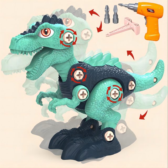 JUGAAD LIFE Dinosaur Toys Take Apart Dinosaur Toys for Boys 3-6 Years Old with Electric Drill for Kids 3-5 5-7 Construction Building Toy Party Christmas Birthday Gifts for Toddlers Boys Girls