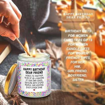 Happy Birthday Gifts for Women, Best Friends, BFF Friendship Gifts for Women Funny Gifts for Women, Best Friends, Her, Sister, Female, Coworker, Girlfriend, Bestie Christmas Candles Gifts