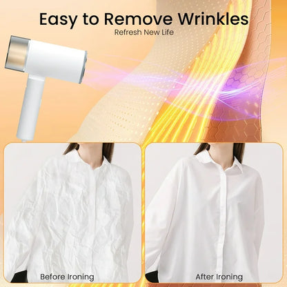 VAVSEA Steamer for Clothes, 1200W Portable Home Garment Steamer, Foldable Handheld Mini Travel Fabric Steam, 13s Fast Heat-up with 200ml Tank, White