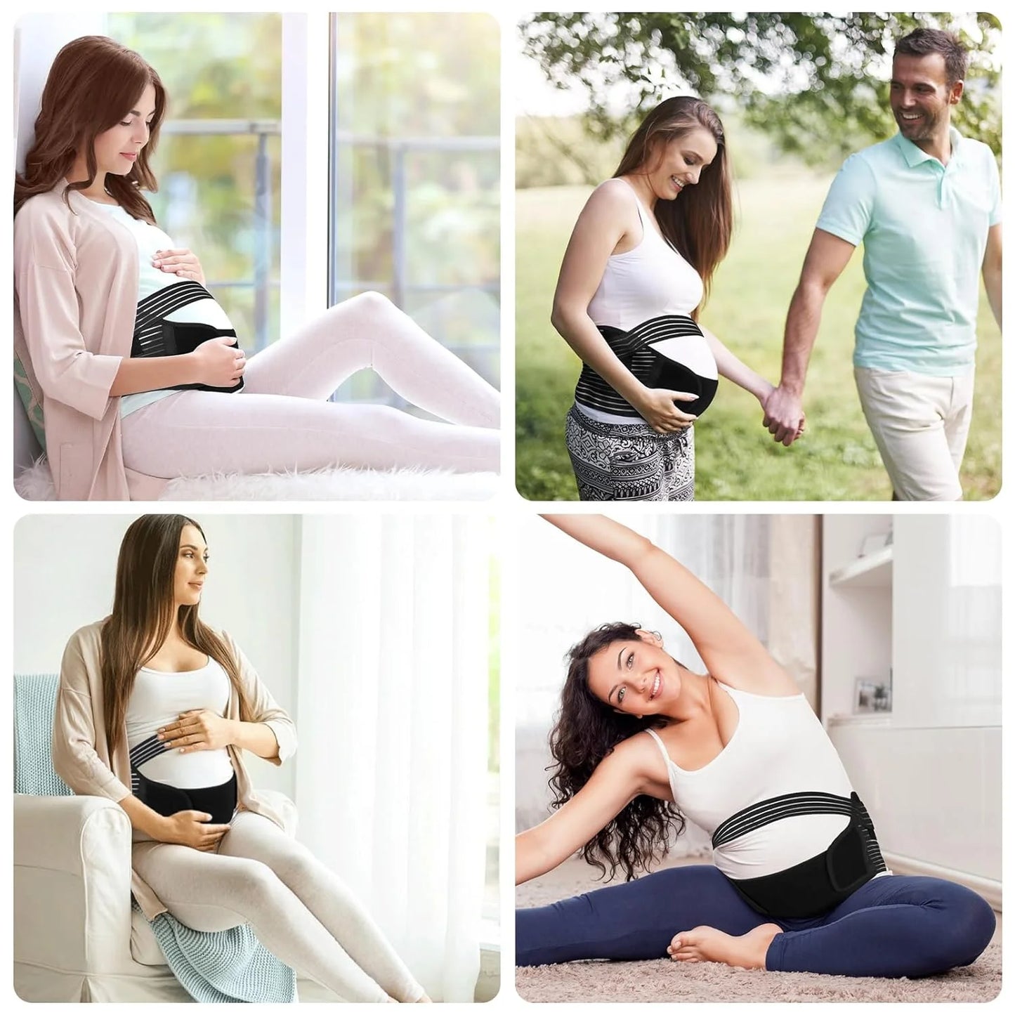 Maternity Support Belt Pregnancy Belly Band, Pregnancy Must Haves Belly Support Band, Antepartum Abdominal Back Support & Postpartum Belly Band - Pregnant Mom Gifts