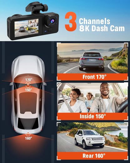 NEX-POW Dash Cam Front and Rear with Night Vision and Parking Monitor