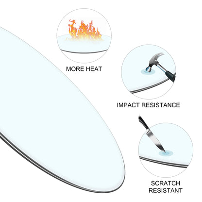 40 Inch Round Glass Dining Table Top,Circle Tempered Glass Kitchen Table Top with 4-6 Rubber Anti-Slip Ring,0.35 Clear Circular Dining Table Top, for Dining,Restaurant Table and Lazy Susan