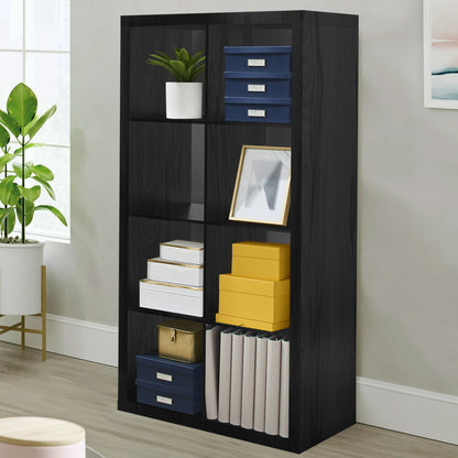 Clipeyh 8-Cube Storage Organizer,Open Back Decorative Bookshelves,Black