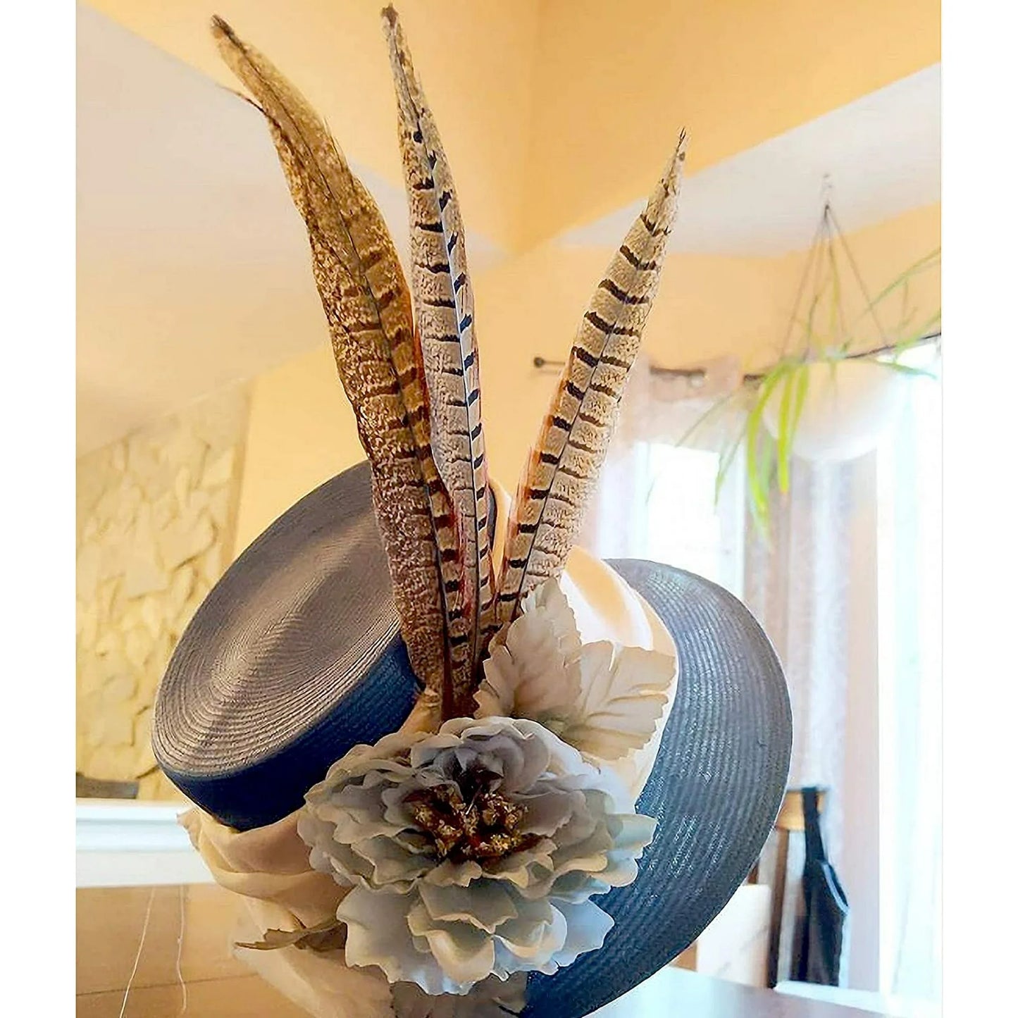 20PCS Pheasant Tail Feather for DIY Crafts Home Holiday Party Decorations, 10-12 inch Natural Feather