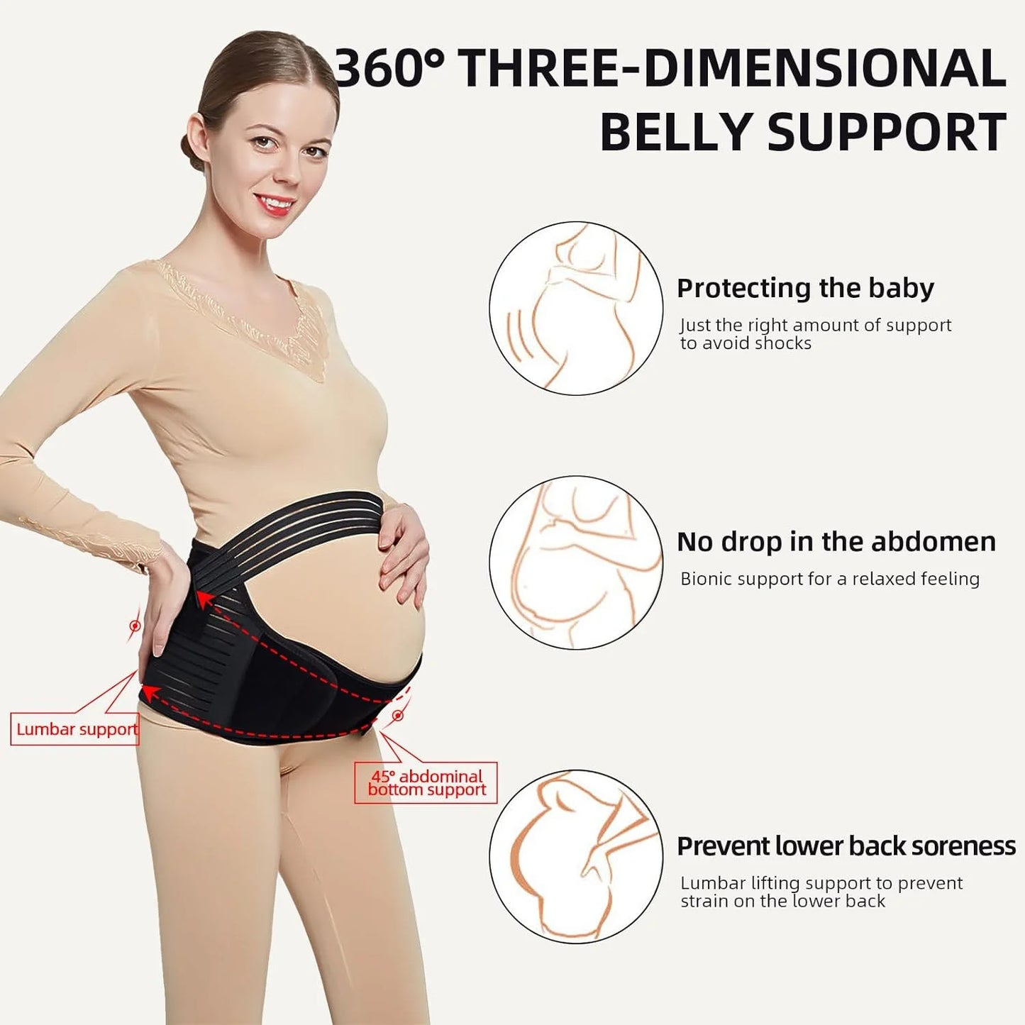Maternity Support Belt Pregnancy Belly Band, Pregnancy Must Haves Belly Support Band, Antepartum Abdominal Back Support & Postpartum Belly Band - Pregnant Mom Gifts