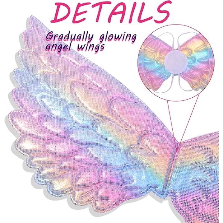 Unicorn Costume Kids Tutu Skirt for Girls with Unicorn Wings Headband Unicorn Dress for Birthday Outfit Christmas New Year Cosplay